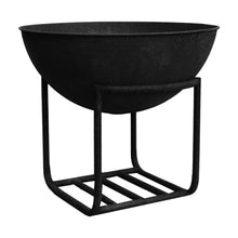 Load image into Gallery viewer, Ivyline Outdoor Cast Iron Fire Pit on Stand in Black Iron
