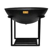 Load image into Gallery viewer, Ivyline Outdoor Cast Iron Fire Pit on Stand in Black Iron
