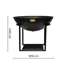 Load image into Gallery viewer, Ivyline Outdoor Cast Iron Fire Pit on Stand in Black Iron
