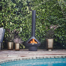 Load image into Gallery viewer, Ivyline Outdoor Fornax Fireplace in Matt Black
