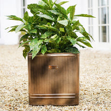 Load image into Gallery viewer, Ivyline Outdoor Hampton Rectangular Copper Metal Planter
