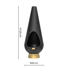 Load image into Gallery viewer, Ivyline Outdoor Leo Fireplace in Matt Black &amp; Antique Gold
