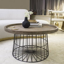 Load image into Gallery viewer, Emery Round Wooden Coffee Table in Brown
