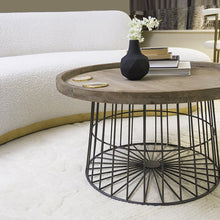 Load image into Gallery viewer, Emery Round Wooden Coffee Table in Brown
