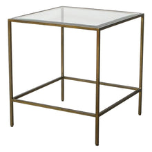 Load image into Gallery viewer, Lauren Square Glass Side Table in Bronze
