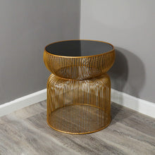 Load image into Gallery viewer, Khloe Round Side Table in Gold Finish
