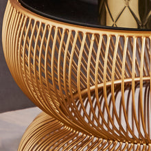 Load image into Gallery viewer, Khloe Round Side Table in Gold Finish
