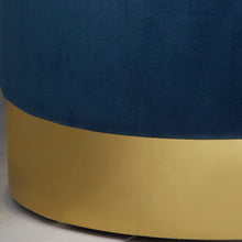 Load image into Gallery viewer, Rachelle Blue Velvet Pouffe
