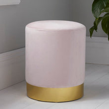 Load image into Gallery viewer, Rachelle Pink Velvet Pouffe
