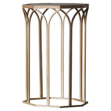 Load image into Gallery viewer, Saffron Glass Side Table in Antique Gold
