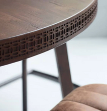 Load image into Gallery viewer, Hayleigh 4 Seater Round Mango Wood Round Dining Table in Dark Brown
