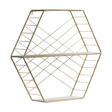 Load image into Gallery viewer, Elspeth Hexagonal Wall Shelf in Gold

