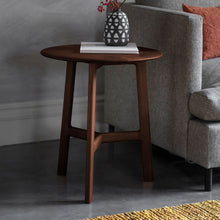 Load image into Gallery viewer, Talia Round Oak Side Table in Brown
