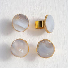Load image into Gallery viewer, Megan Set of 4 Agate Napkin Rings in Grey
